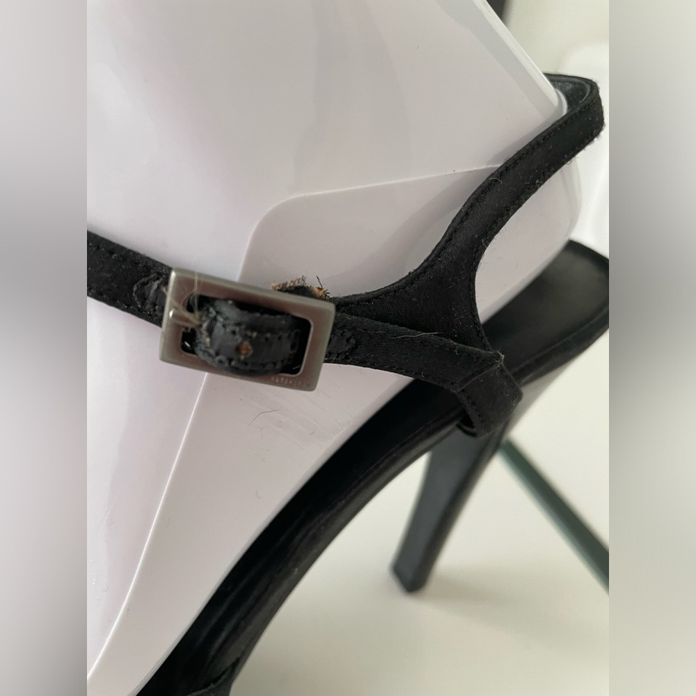 Gucci Black Ankle Strap High Heels Sandals With Swarovski Crystals Us 11 View 4